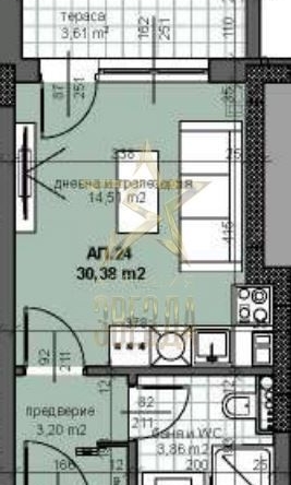 Едностаен апартамент в Пловдив, Тракия - 35 кв.м за 1258 €/кв.м - Снимка #1