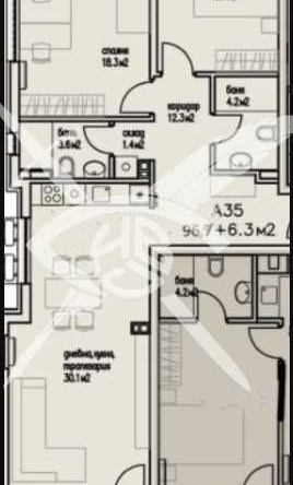 Тристаен апартамент в Бургас, Сарафово - 103 кв.м за 1185 €/кв.м - Снимка #1