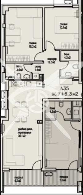 Тристаен апартамент в Бургас, Сарафово - 103 кв.м за 1185 €/кв.м - Снимка #1