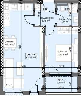 Двустаен апартамент в Пловдив, Тракия - 67 кв.м за 1096 €/кв.м - Снимка #1