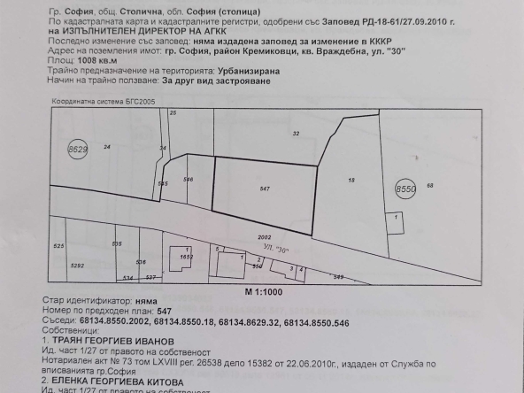 Парцел в София, Бъкстон - 6845 кв.м за 55 €/кв.м - Снимка #1