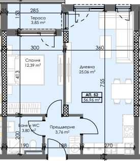 Двустаен апартамент в Пловдив, Тракия - 66 кв.м за 995 €/кв.м - Снимка #1