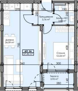 Двустаен апартамент в Пловдив, Тракия - 67 кв.м за 1090 €/кв.м - Снимка #1