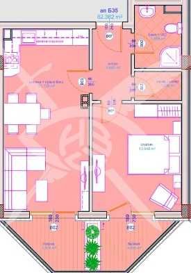 Двустаен апартамент в Бургас, Сарафово - 62 кв.м за 1310 €/кв.м - Снимка #1
