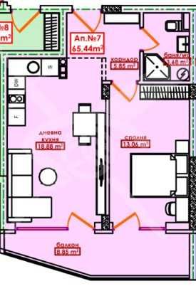 Двустаен апартамент в Бургас, Меден рудник - зона А - 65 кв.м за 479 €/кв.м - Снимка #1
