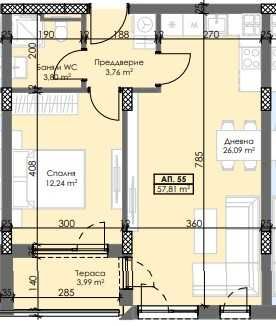 Двустаен апартамент в Пловдив, Тракия - 67 кв.м за 1096 €/кв.м - Снимка #1