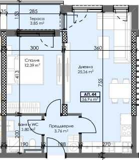 Двустаен апартамент в Пловдив, Тракия - 66 кв.м за 995 €/кв.м - Снимка #1