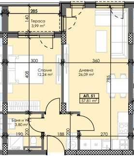 Двустаен апартамент в Пловдив, Тракия - 71 кв.м за 982 €/кв.м - Снимка #1