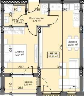 Двустаен апартамент в Пловдив, Тракия - 67 кв.м за 1096 €/кв.м - Снимка #1