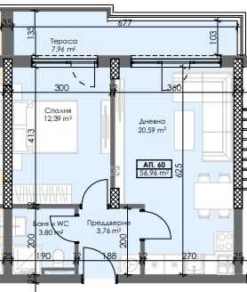 Двустаен апартамент в Пловдив, Тракия - 66 кв.м за 995 €/кв.м - Снимка #1