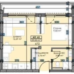 Двустаен апартамент в Пловдив, Тракия - 58 кв.м за 988 €/кв.м - Снимка #1