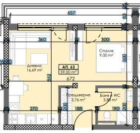 Двустаен апартамент в Пловдив, Тракия - 58 кв.м за 988 €/кв.м - Снимка #1