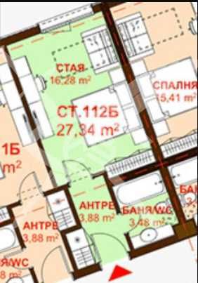 Едностаен апартамент в Бургас, Сарафово - 26 кв.м за 1616 €/кв.м - Снимка #1