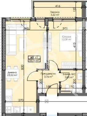 Двустаен апартамент в Пловдив, Тракия - 69 кв.м за 1013 €/кв.м - Снимка #1