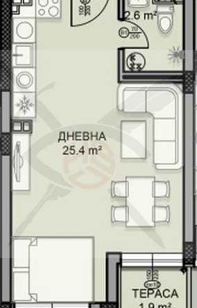 Едностаен апартамент в София, Дървеница - 50 кв.м за 1930 €/кв.м - Снимка #1