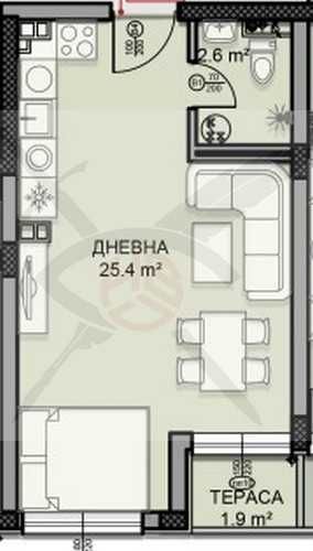 Едностаен апартамент в София, Дървеница - 50 кв.м за 1930 €/кв.м - Снимка #1