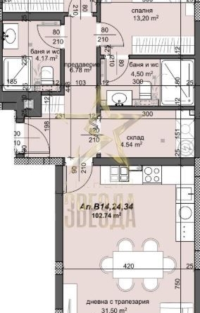 Тристаен апартамент в Пловдив, Тракия - 122 кв.м за 782 €/кв.м - Снимка #1
