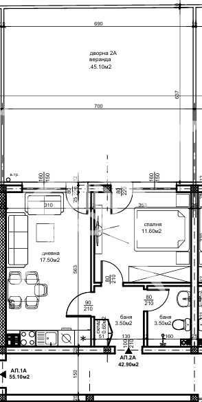Двустаен апартамент в Пловдив, Беломорски - 49 кв.м за 1596 €/кв.м - Снимка #1