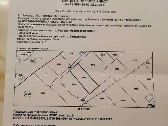 Парцел в Разград, Лудогорие - 1220 кв.м за 5 €/кв.м - Снимка #1