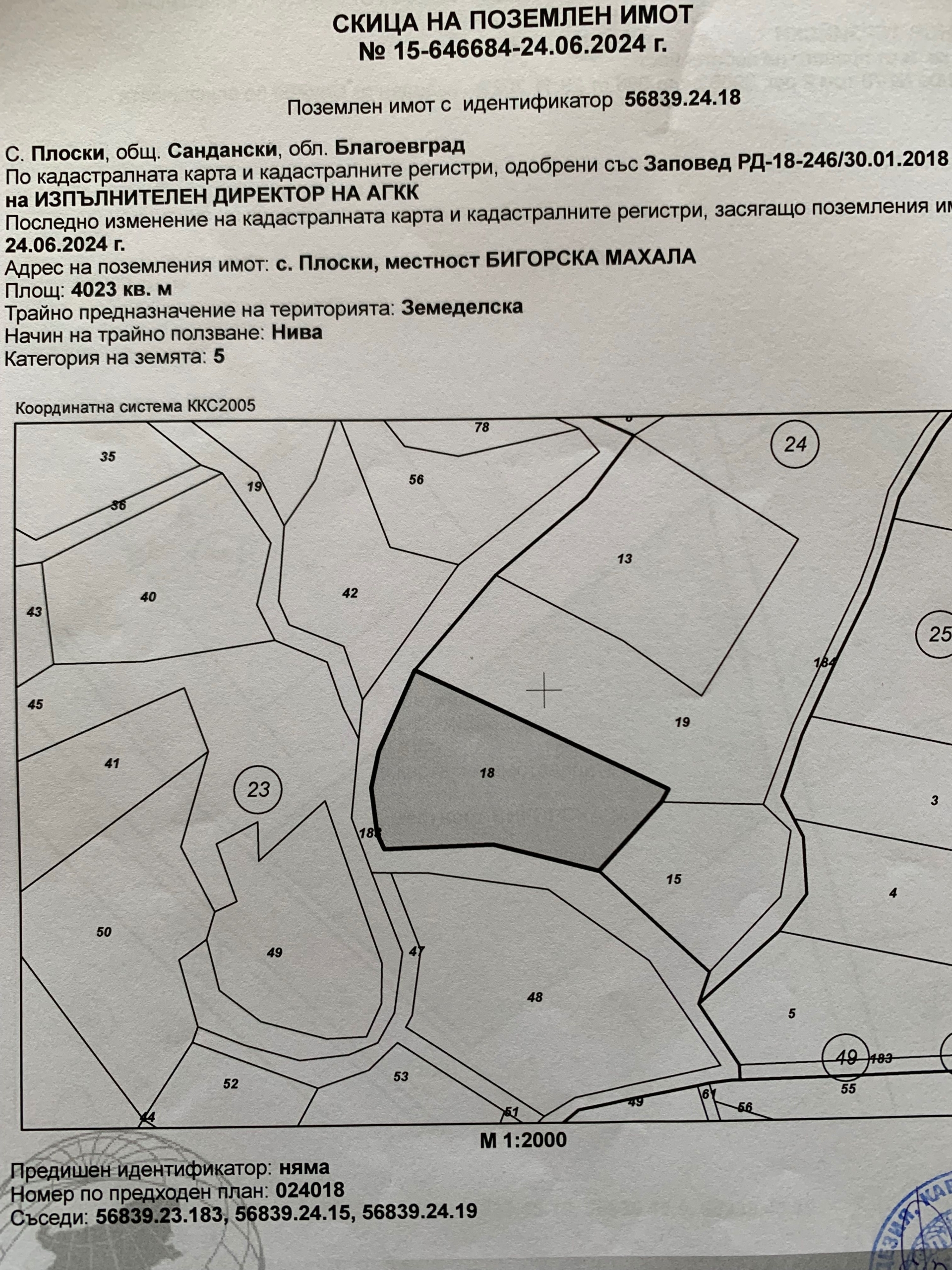 Земеделски имот в Сандански -  кв.м за 1020 €/дка - Снимка #1