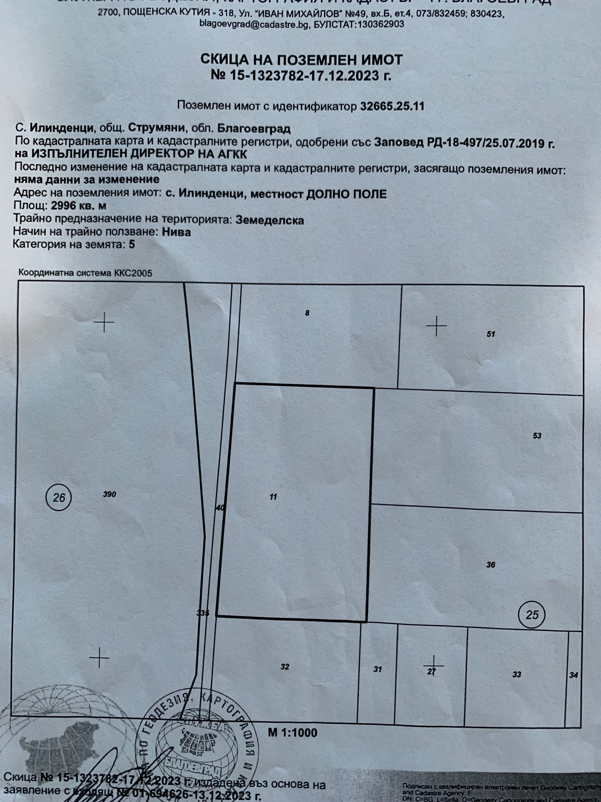 Земеделски имот в Сандански -  кв.м за 1700 €/дка - Снимка #1