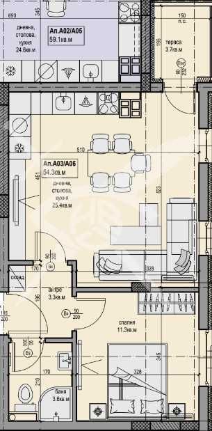 Двустаен апартамент в Пловдив, Прослав - 64 кв.м за 638 €/кв.м - Снимка #1