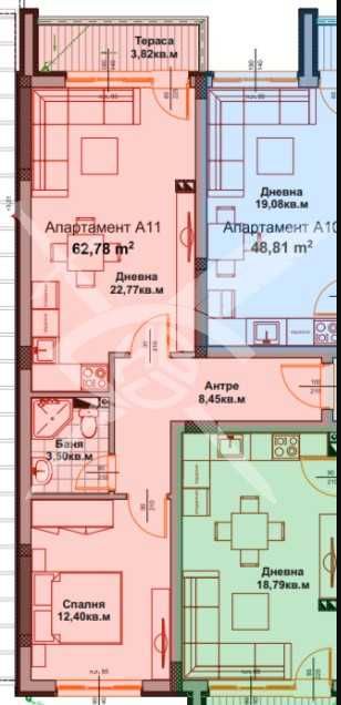 Двустаен апартамент в Айтос - 62 кв.м за 1041 €/кв.м - Снимка #1
