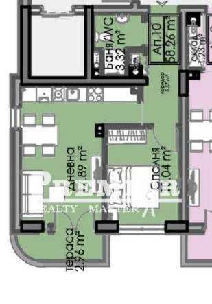 Двустаен апартамент в Бургас, Славейков - 59 кв.м за 1571 €/кв.м - Снимка #1