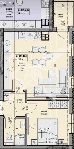 Двустаен апартамент в Пловдив, Христо Смирненски - 64 кв.м за 1000 €/кв.м - Снимка #1