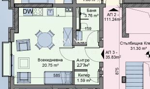 Едностаен апартамент в Перник, Център - 44 кв.м за 847 €/кв.м - Снимка #1