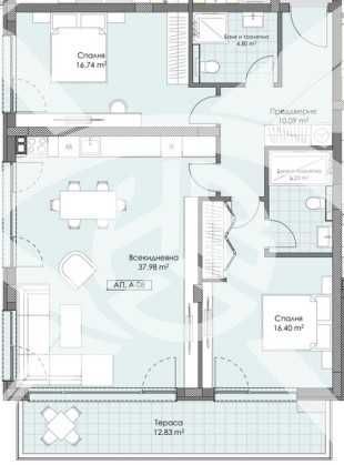 Двустаен апартамент в Пловдив, Христо Смирненски - 72 кв.м за 1201 €/кв.м - Снимка #1