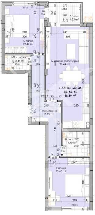 Тристаен апартамент в Пловдив, Христо Смирненски - 103 кв.м за 389 €/кв.м - Снимка #1