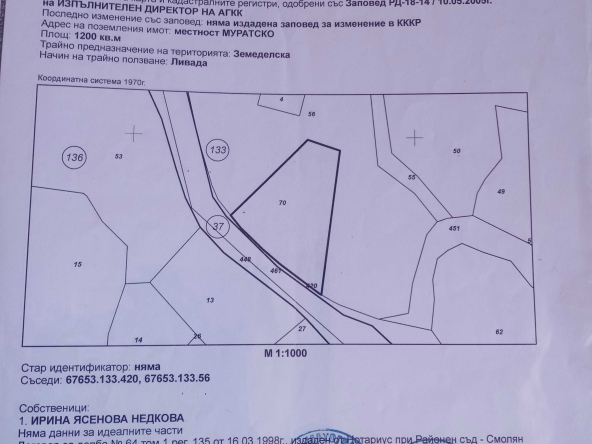 Парцел в Смолян, в.з. Смолян - 1200 кв.м за 25 €/кв.м - Снимка #1