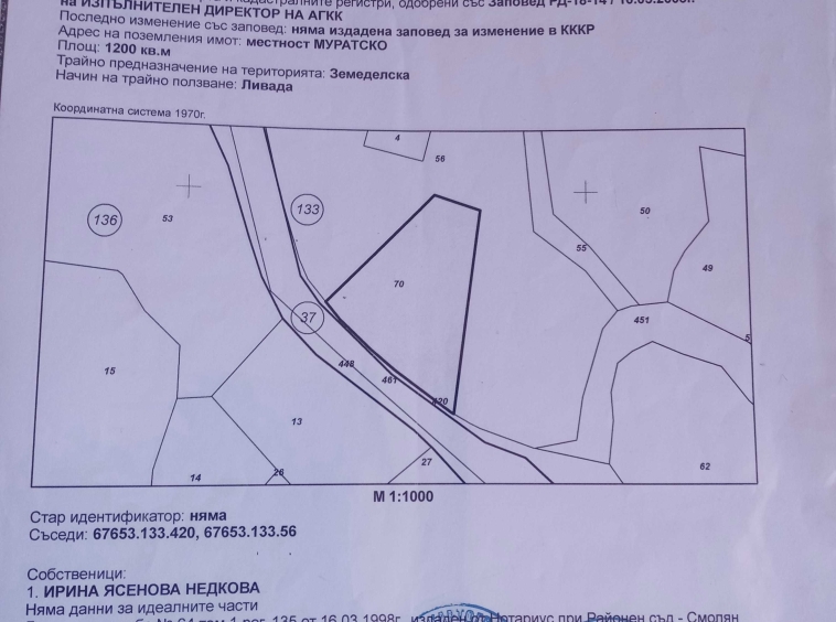 Парцел в Смолян, в.з. Смолян - 1200 кв.м за 25 €/кв.м - Снимка #1