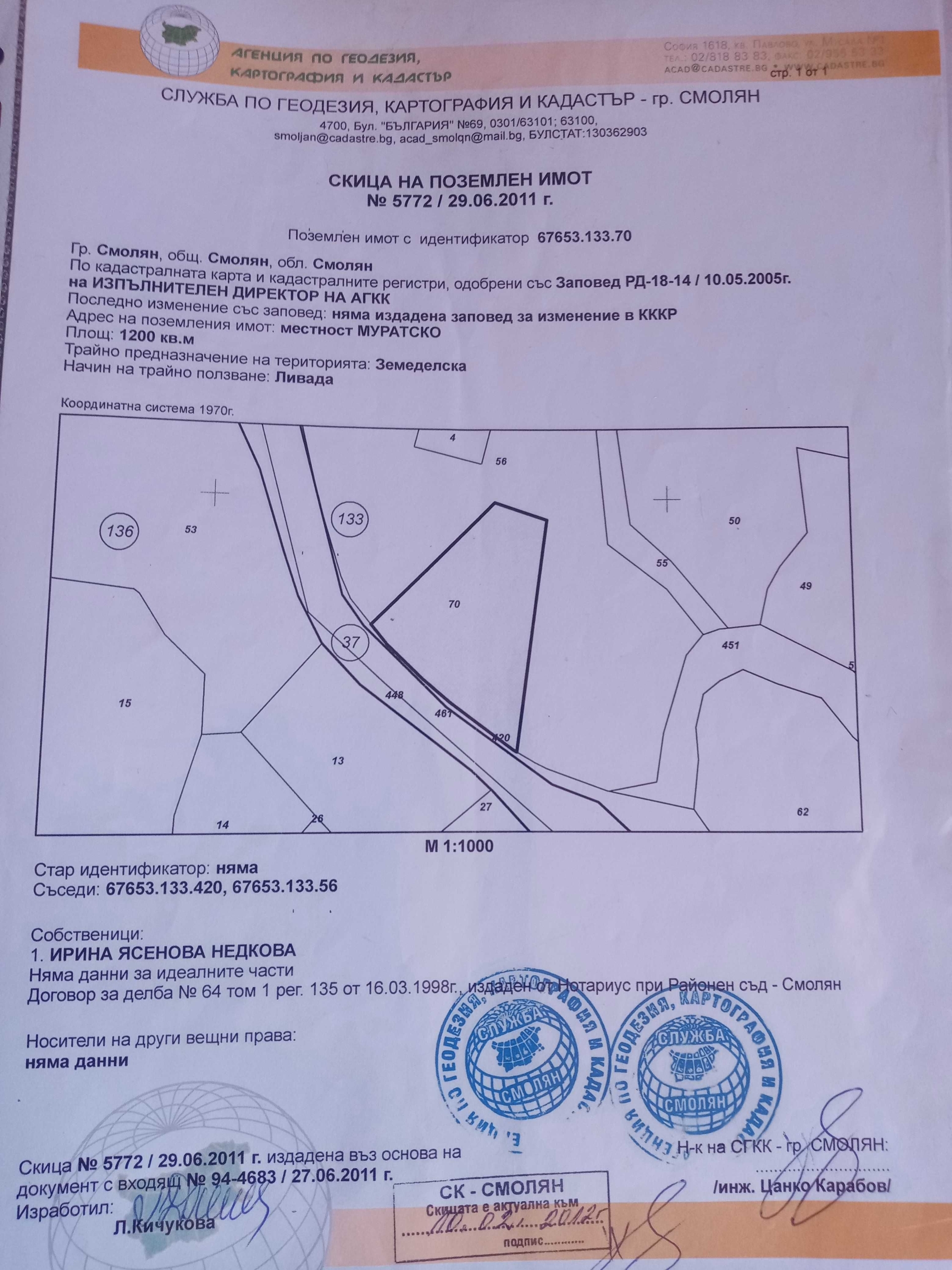 Парцел в Смолян, в.з. Смолян - 1200 кв.м за 25 €/кв.м - Снимка #1