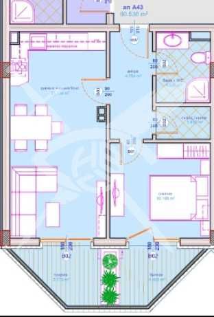 Двустаен апартамент в Бургас, Сарафово - 60 кв.м за 1338 €/кв.м - Снимка #1