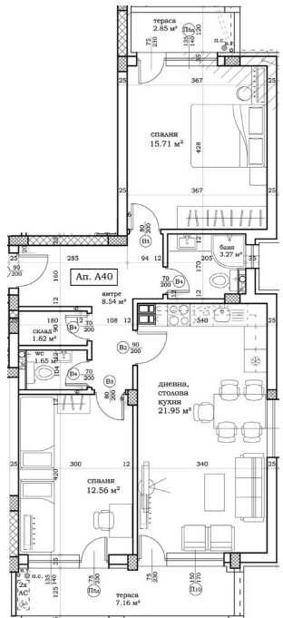Тристаен апартамент в Пловдив, Остромила - 102 кв.м за 615 €/кв.м - Снимка #1
