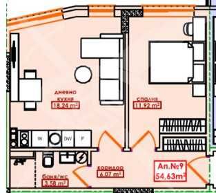 Двустаен апартамент в Бургас, Меден рудник - зона А - 55 кв.м за 456 €/кв.м - Снимка #1