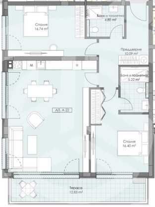 Тристаен апартамент в София, Хладилника - 140 кв.м за 1125 €/кв.м - Снимка #1