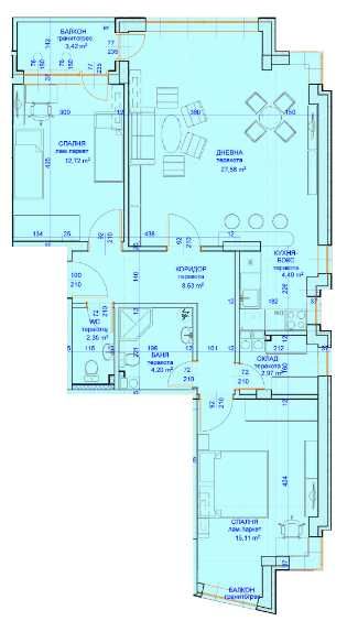 Тристаен апартамент в Пловдив, Кючук Париж - 113 кв.м за 854 €/кв.м - Снимка #1