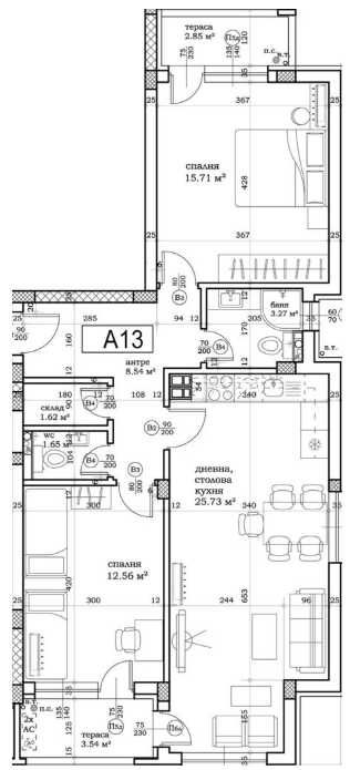 Тристаен апартамент в Пловдив, Остромила - 103 кв.м за 1204 €/кв.м - Снимка #1