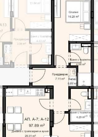 Тристаен апартамент в Пловдив, Остромила - 97 кв.м за 531 €/кв.м - Снимка #1