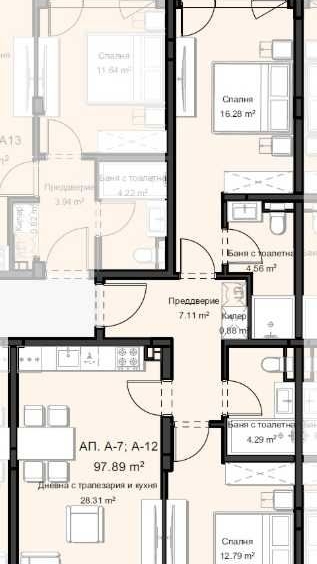 Тристаен апартамент в Пловдив, Остромила - 97 кв.м за 531 €/кв.м - Снимка #1