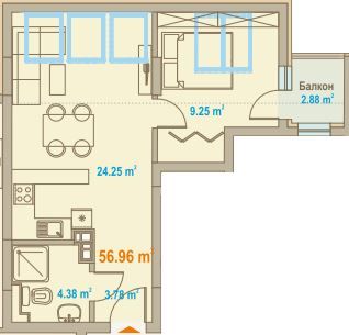 Двустаен апартамент в София, Зона Б-19 - 79 кв.м за 1310 €/кв.м - Снимка #1
