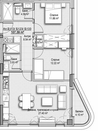 Тристаен апартамент в София, Витоша - 107 кв.м за 1640 €/кв.м - Снимка #1