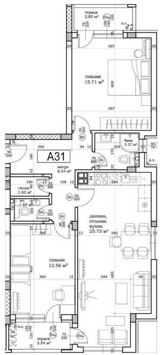 Тристаен апартамент в Пловдив, Остромила - 103 кв.м за 1200 €/кв.м - Снимка #1