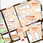 Тристаен апартамент в Бургас, Сарафово - 74 кв.м за 1615 €/кв.м - Снимка #1