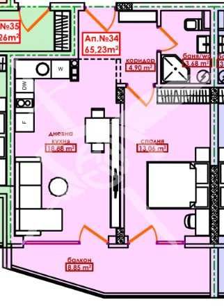 Двустаен апартамент в София, Хладилника - 65 кв.м за 476 €/кв.м - Снимка #1