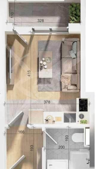 Едностаен апартамент в Пловдив, Тракия - 35 кв.м за 1486 €/кв.м - Снимка #1