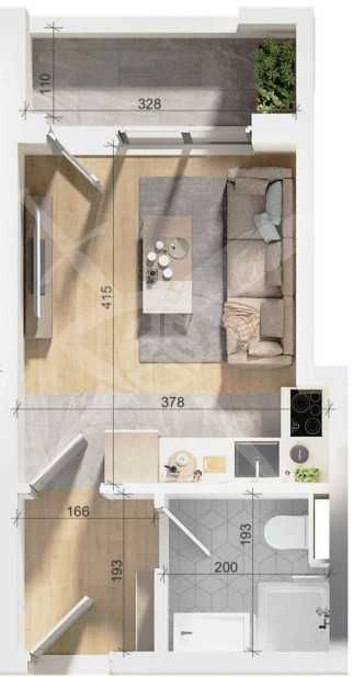 Едностаен апартамент в Пловдив, Тракия - 35 кв.м за 1486 €/кв.м - Снимка #1
